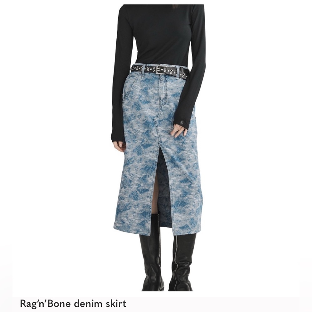 Rag & Bone Jacquard Denim Skirt. Size 32. Like New .